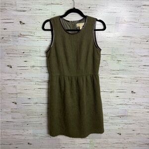 Michael Kors Fuzzy Dress pony hair green size 6 brown leather